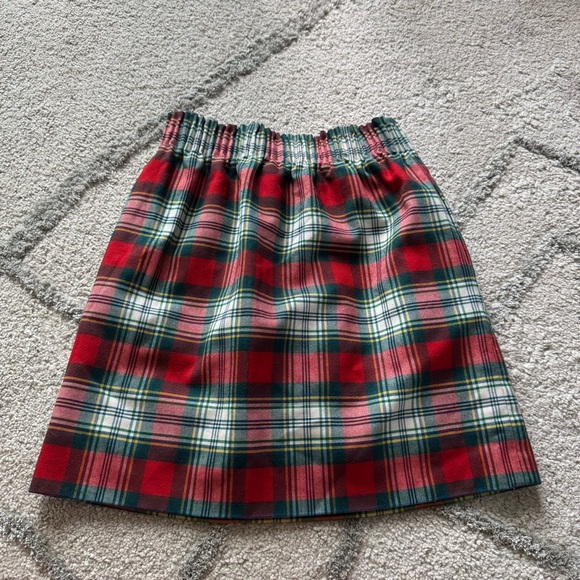 J. Crew Red & Green tartan Plaid Lined Wool holiday Christmas Pull On Skirt 00 - Picture 9 of 10